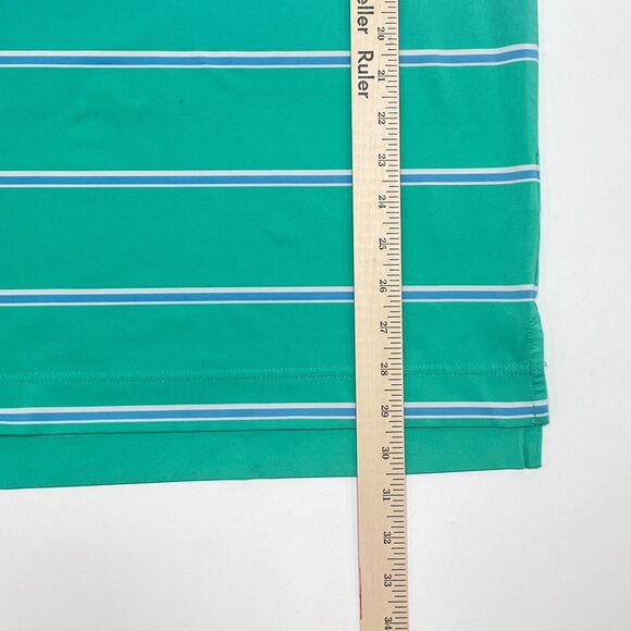 FootJoy Golf Polo Shirt Men Size Large Green Blue Striped Legends Resort Myrtle - Picture 13 of 13